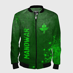 Бомбер мужской Manowar - green gradient вертикально, цвет: 3D-черный