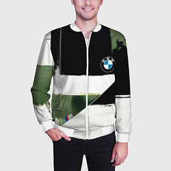 Бомбер мужской BMW логотип, цвет: 3D-белый — фото 2