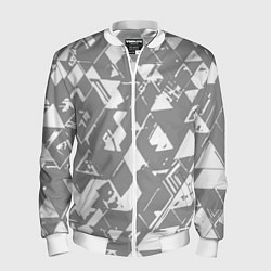 Мужской бомбер Светлый серый геометричный паттерн