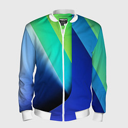 Бомбер мужской Color blue green, цвет: 3D-белый
