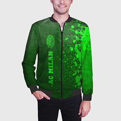 Бомбер мужской AC Milan - green gradient по-вертикали, цвет: 3D-черный — фото 2