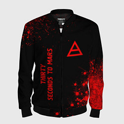 Мужской бомбер Thirty Seconds to Mars - red gradient вертикально