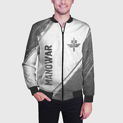 Бомбер мужской Manowar - white gradient вертикально, цвет: 3D-черный — фото 2