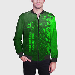 Бомбер мужской JoJo Bizarre Adventure - green gradient по-вертика, цвет: 3D-черный — фото 2