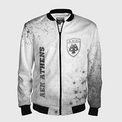 Мужской бомбер AEK Athens - white gradient вертикально