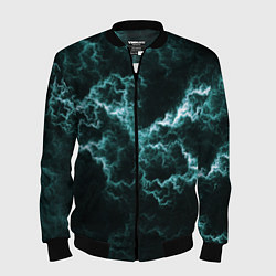 Бомбер мужской Lightning light blue line, цвет: 3D-черный