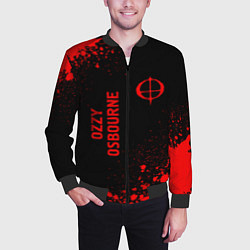 Бомбер мужской Ozzy Osbourne - red gradient вертикально, цвет: 3D-черный — фото 2