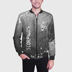 Бомбер мужской Scorpions - grey gradient вертикально, цвет: 3D-черный — фото 2