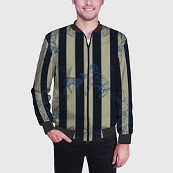 Бомбер мужской Чёрные полосы, цвет: 3D-черный — фото 2