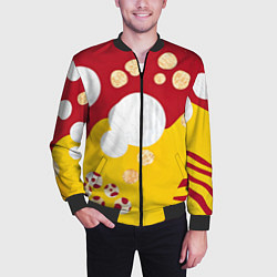 Бомбер мужской Анималистичный паттерн, цвет: 3D-черный — фото 2