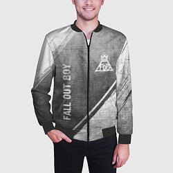 Бомбер мужской Fall Out Boy - grey gradient вертикально, цвет: 3D-черный — фото 2