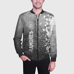 Бомбер мужской Ramones - grey gradient по-вертикали, цвет: 3D-черный — фото 2