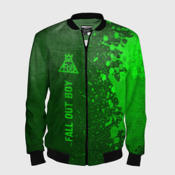 Мужской бомбер Fall Out Boy - green gradient по-вертикали