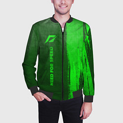 Бомбер мужской Need for Speed - green gradient по-вертикали, цвет: 3D-черный — фото 2