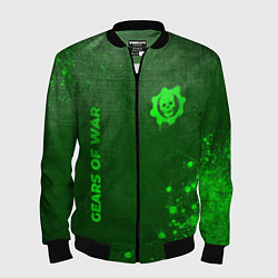 Бомбер мужской Gears of War - green gradient вертикально, цвет: 3D-черный