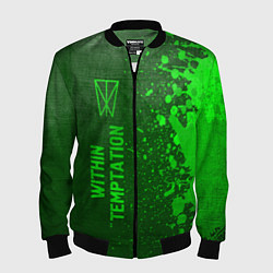 Мужской бомбер Within Temptation - green gradient по-вертикали