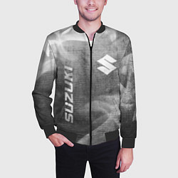 Бомбер мужской Suzuki - grey gradient вертикально, цвет: 3D-черный — фото 2