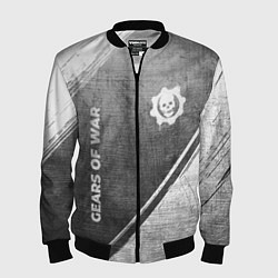 Бомбер мужской Gears of War - grey gradient вертикально, цвет: 3D-черный