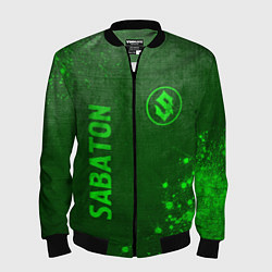Мужской бомбер Sabaton - green gradient вертикально