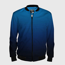 Бомбер мужской Из голубого в чёрный градиент с точками, цвет: 3D-черный