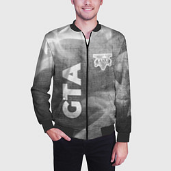 Бомбер мужской GTA - grey gradient вертикально, цвет: 3D-черный — фото 2