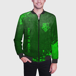 Бомбер мужской System of a Down - green gradient вертикально, цвет: 3D-черный — фото 2