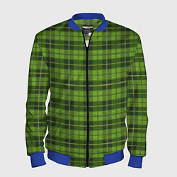 Бомбер мужской Зеленый тартан, цвет: 3D-синий