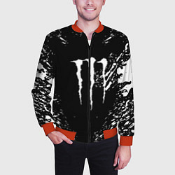 Бомбер мужской Monster energy white splash, цвет: 3D-красный — фото 2