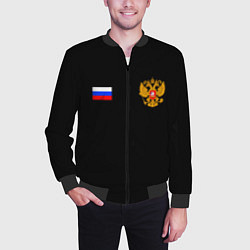 Бомбер мужской Russia sports team, цвет: 3D-черный — фото 2
