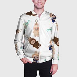 Бомбер мужской Много игрушек лабубу, цвет: 3D-белый — фото 2
