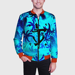 Бомбер мужской Doom неоновые тропики, цвет: 3D-красный — фото 2