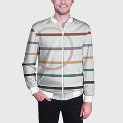 Бомбер мужской Stripes and circle, цвет: 3D-белый — фото 2