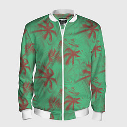 Бомбер мужской Palm brown turquoise, цвет: 3D-белый
