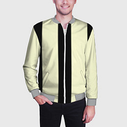 Бомбер мужской Color black beige line, цвет: 3D-меланж — фото 2