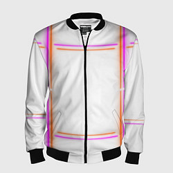 Бомбер мужской Neon white orange pink, цвет: 3D-черный