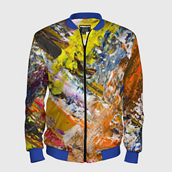 Мужской бомбер Живая Абстракция: Поток Цветов и Форм в Постоянном