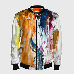 Мужской бомбер Разноцветные мазки кисти на палитре художника