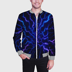 Бомбер мужской Разряд молнии текстура, цвет: 3D-меланж — фото 2