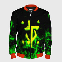 Бомбер мужской Doom кислотное лого огненный, цвет: 3D-красный
