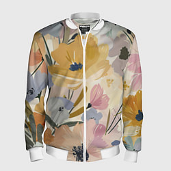 Мужской бомбер Цветы акварель