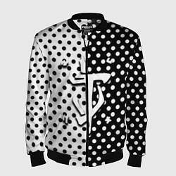 Мужской бомбер Doom точки черно белые