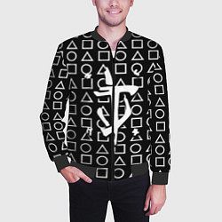 Бомбер мужской Doom geometry pattern, цвет: 3D-черный — фото 2