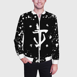 Бомбер мужской Doom брызги белых красок, цвет: 3D-белый — фото 2