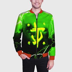 Бомбер мужской Doom шторм кислотное лого, цвет: 3D-красный — фото 2