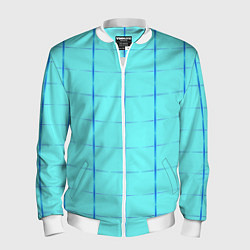 Бомбер мужской Сolor blue line, цвет: 3D-белый