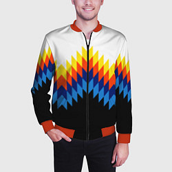 Бомбер мужской Олдскульный паттерн, цвет: 3D-красный — фото 2