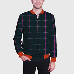 Бомбер мужской Color black stripes, цвет: 3D-красный — фото 2