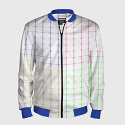 Бомбер мужской Color white multicolored stripes, цвет: 3D-синий