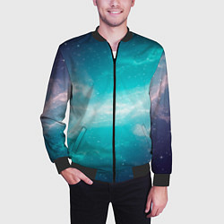 Бомбер мужской Галактическое сияние небес, цвет: 3D-черный — фото 2