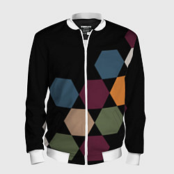 Бомбер мужской Honeycombs autumn colors, цвет: 3D-белый